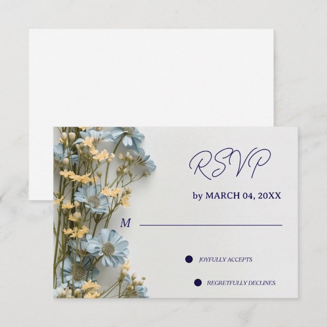 Réponse élégante classique florale pour mariage (Devant / Derrière)
