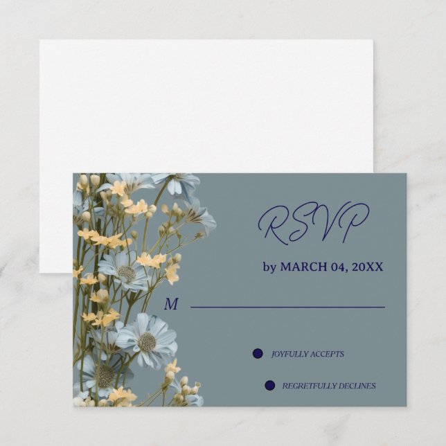 Réponse élégante classique florale pour mariage (Devant / Derrière)
