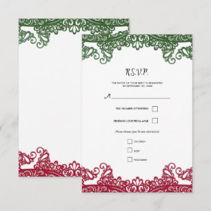 Réponse élégante de mariage de fête verte et rouge