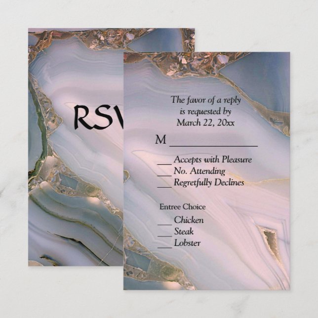 Réponse élégante en marbre rose agate avec choix d (Devant / Derrière)