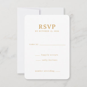 Réponse Élégante Or Minimaliste RSVP