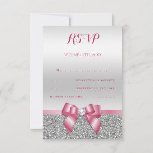 Réponse Élégante Romantique Rose et Paillettes Arg