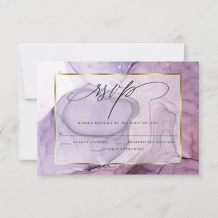 Réponse élégante Rose Améthyste Encre Marbrée