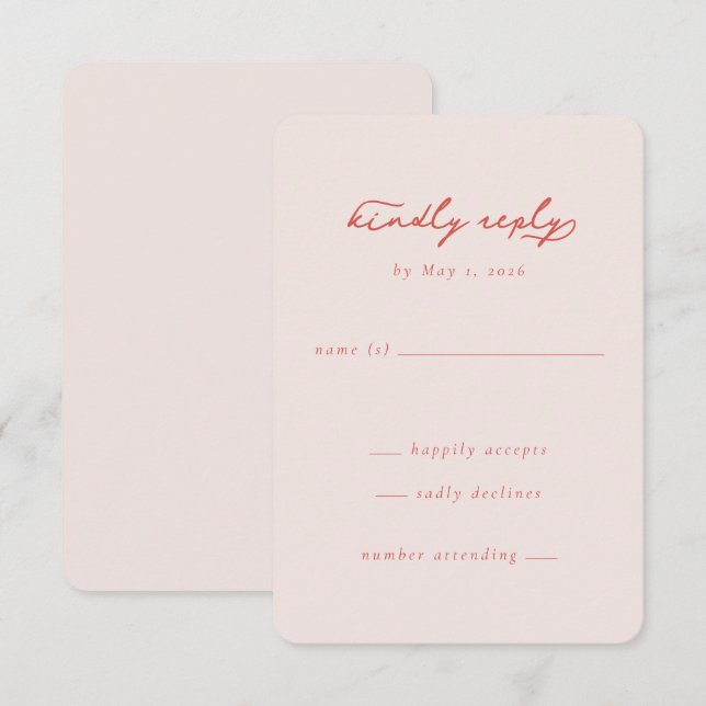 Réponse Élégante Rose Minimaliste (Devant / Derrière)