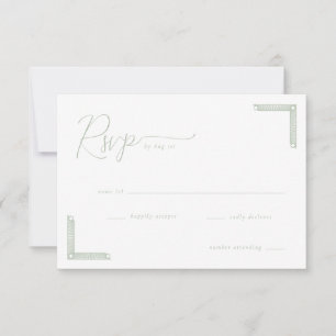 Réponse Élégante Verte Minimaliste RSVP