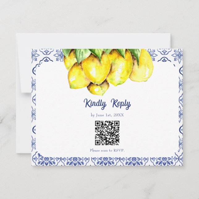 Réponse en ligne par QR code pour mariage italien  (Devant)