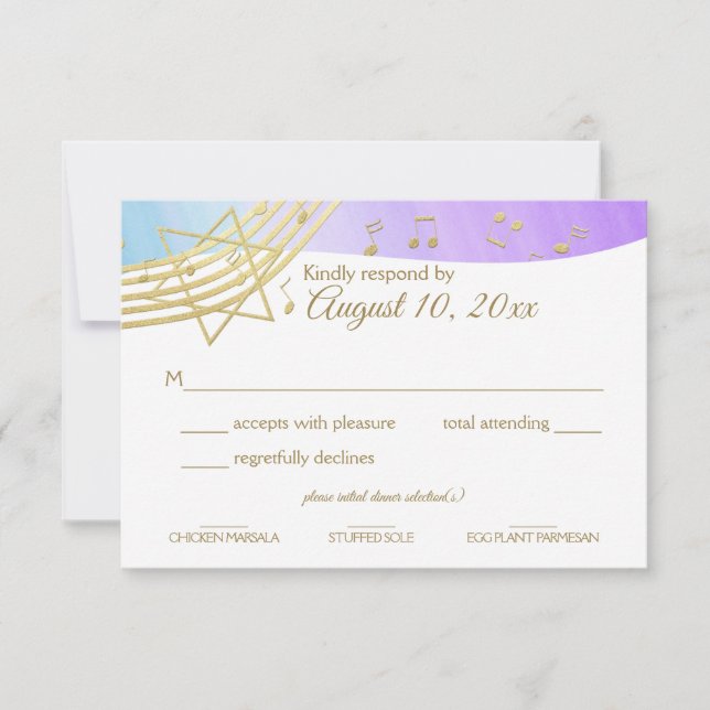 Réponse Gold du Bat mitzvah de musique (Devant)