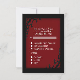Réponse gothique rouge avec choix de menu