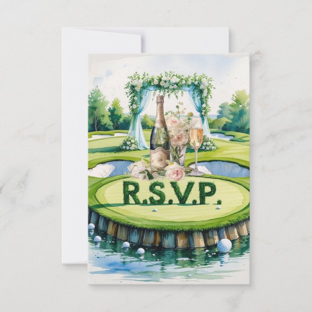 RÉPONSE mariage GOLF style aquarelle (Devant)