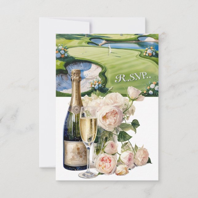 RÉPONSE mariage GOLF style aquarelle (Devant)