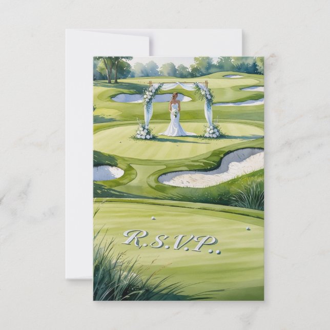 RÉPONSE mariage GOLF style aquarelle (Devant)