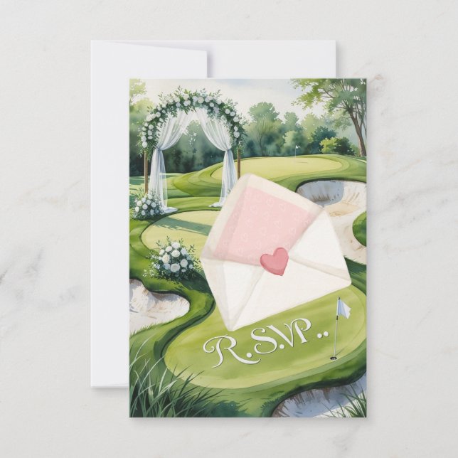 RÉPONSE mariage GOLF style aquarelle (Devant)