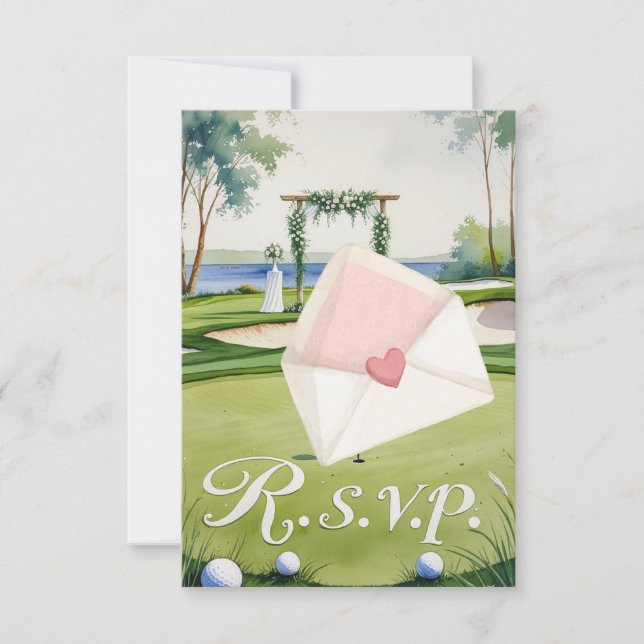 RÉPONSE mariage GOLF style aquarelle (Devant)