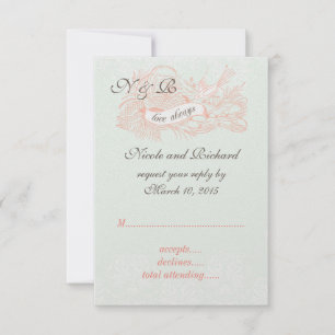 Réponse Mariage Vintage Rose Corail Vert Menthe
