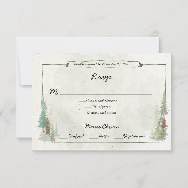 Réponse Menu Choix de la Forêt de Pins à l'Aquarel (Devant)