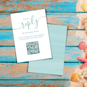 Réponse minimaliste simple RSVP QR Code Turquoise