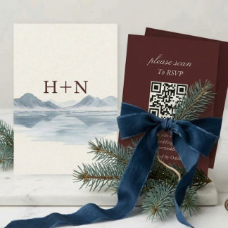 Réponse moderne avec monogramme et code QR pour un