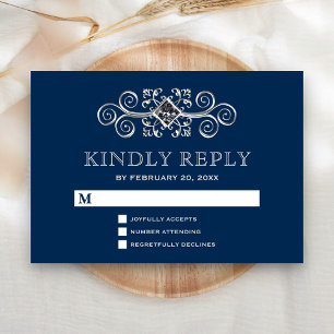 Réponse Navy Blue Silver Flourish