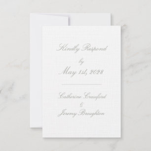 Réponse par courrier RSVP de mariage à l'écriture 