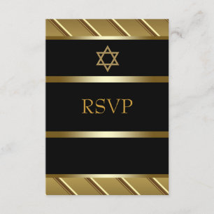 Réponse pour Bar Mitzvah noir et or