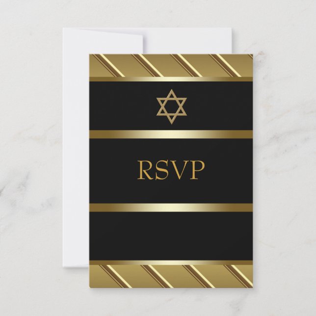 Réponse pour Bar Mitzvah noir et or (Devant)