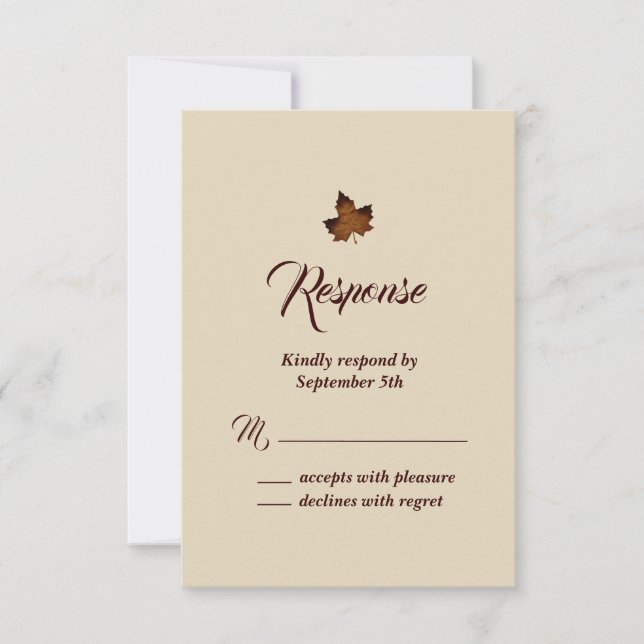 Réponse pour feuille d'érable d'automne - beige (Devant)