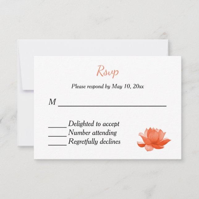 Réponse pour invitation de mariage hindou indien (Devant)