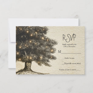 Réponse pour mariage avec arbre rustique vintage e