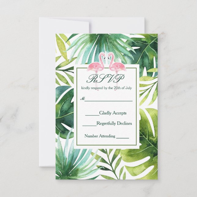 Réponse pour mariage d'été aux feuilles tropicales (Devant)