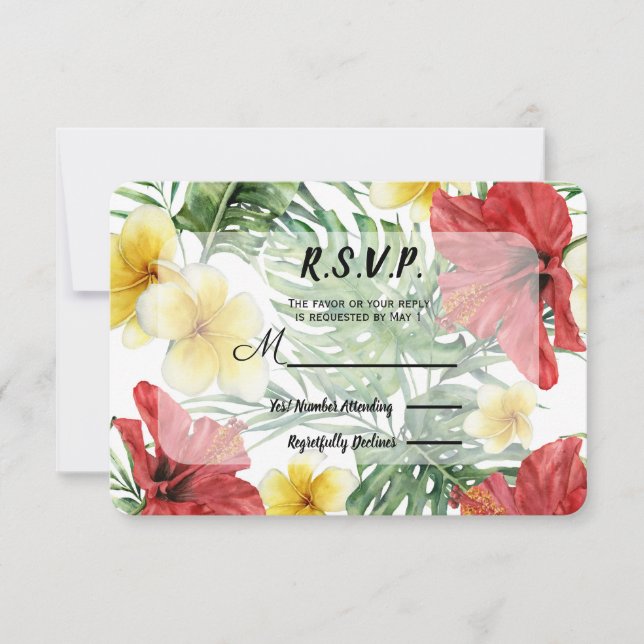 Réponse pour mariage floral feuilles botaniques tr (Devant)