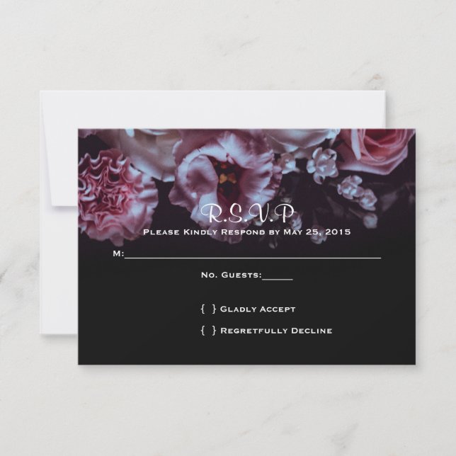 Réponse pour mariage floral sombre et noir (Devant)