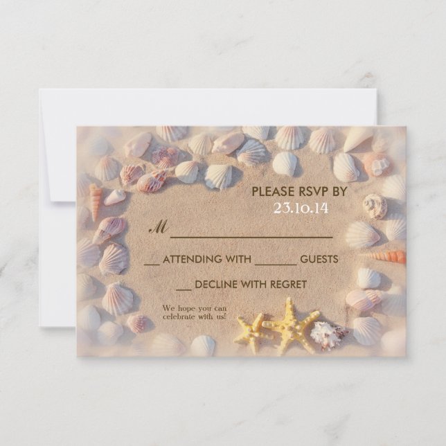 réponse pour mariage sur la plage coquillages et é (Devant)