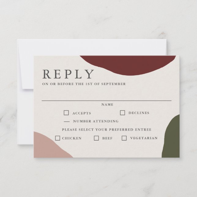 Réponse pour un mariage d'automne moderne avec cho (Devant)