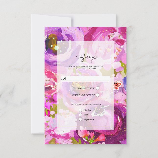 Réponse pour un mariage floral vibrant rose et vio (Devant)