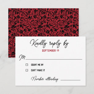 Réponse pour un mariage gothique floral rouge et n