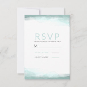 Réponse pour un mariage moderne aquarelle vert écu