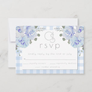 Réponse pour un mariage    Monogramme à carreaux b