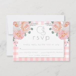 Réponse pour un mariage    Monogramme floral à car