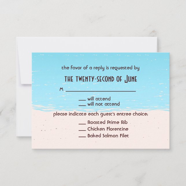 Réponse pour un mariage - Style plage (Devant)