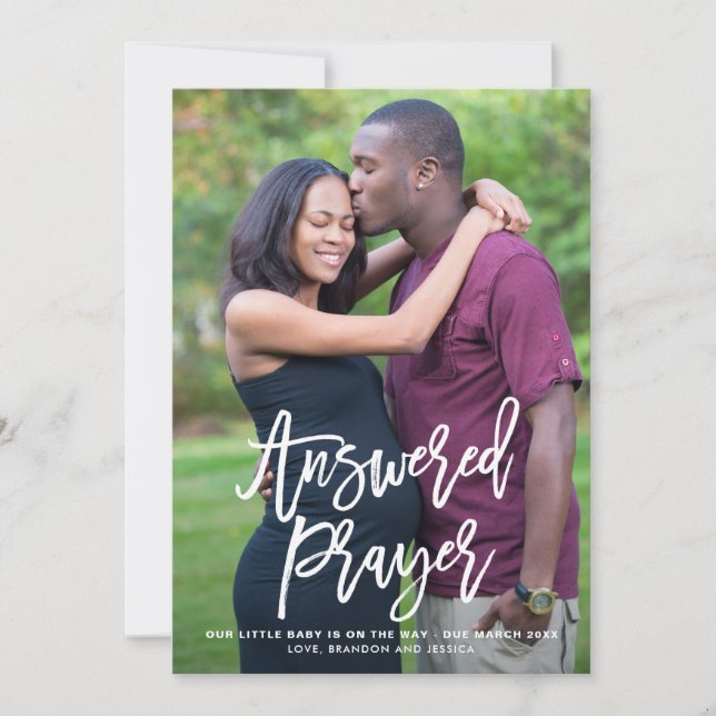 Réponse Prière Lettrage Faire-part de grossesse I (Devant)