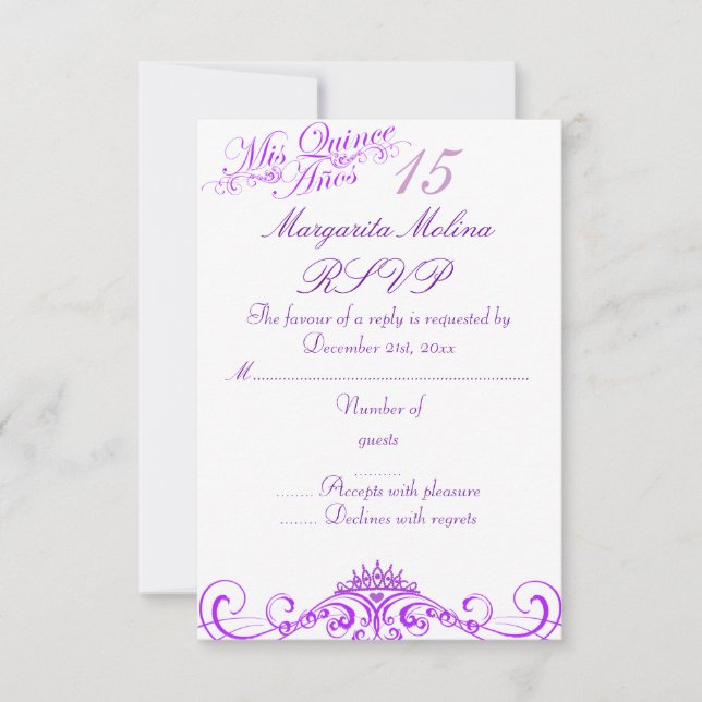 Réponse Purple Princess Tiara Quinceanera (Devant)