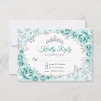 Réponse Quinceanera Argent Turquoise