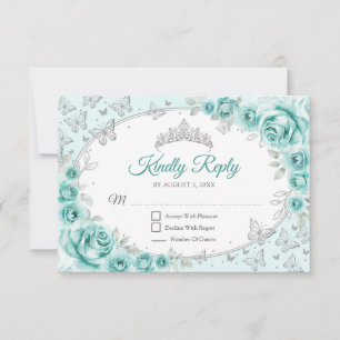 Réponse Quinceanera Argent Turquoise