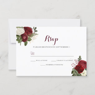 Réponse romantique bordeaux rouge blanc floral pou