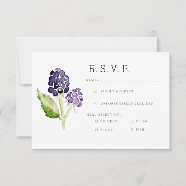 Réponse RSVP Aquarelle Duo Mûre Biologique (Devant)