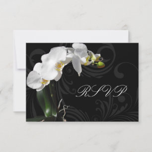 Réponse RSVP assortie à l'orchidée noir et blanc d