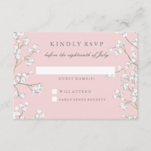 Réponse RSVP Baby shower de la fille haleine du bé