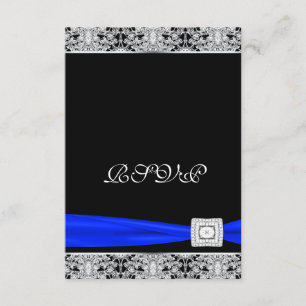 Réponse RSVP bleu royal à dentelle noire