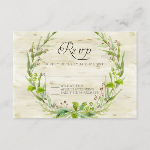 Réponse RSVP BOHO Rustic Forest Leaf Semences Wrea