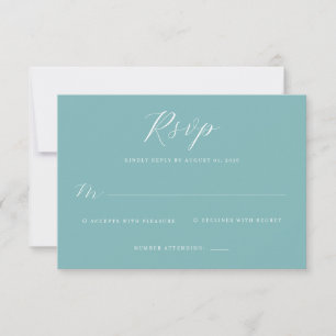 Réponse RSVP Calligraphie Turquoise Élégante